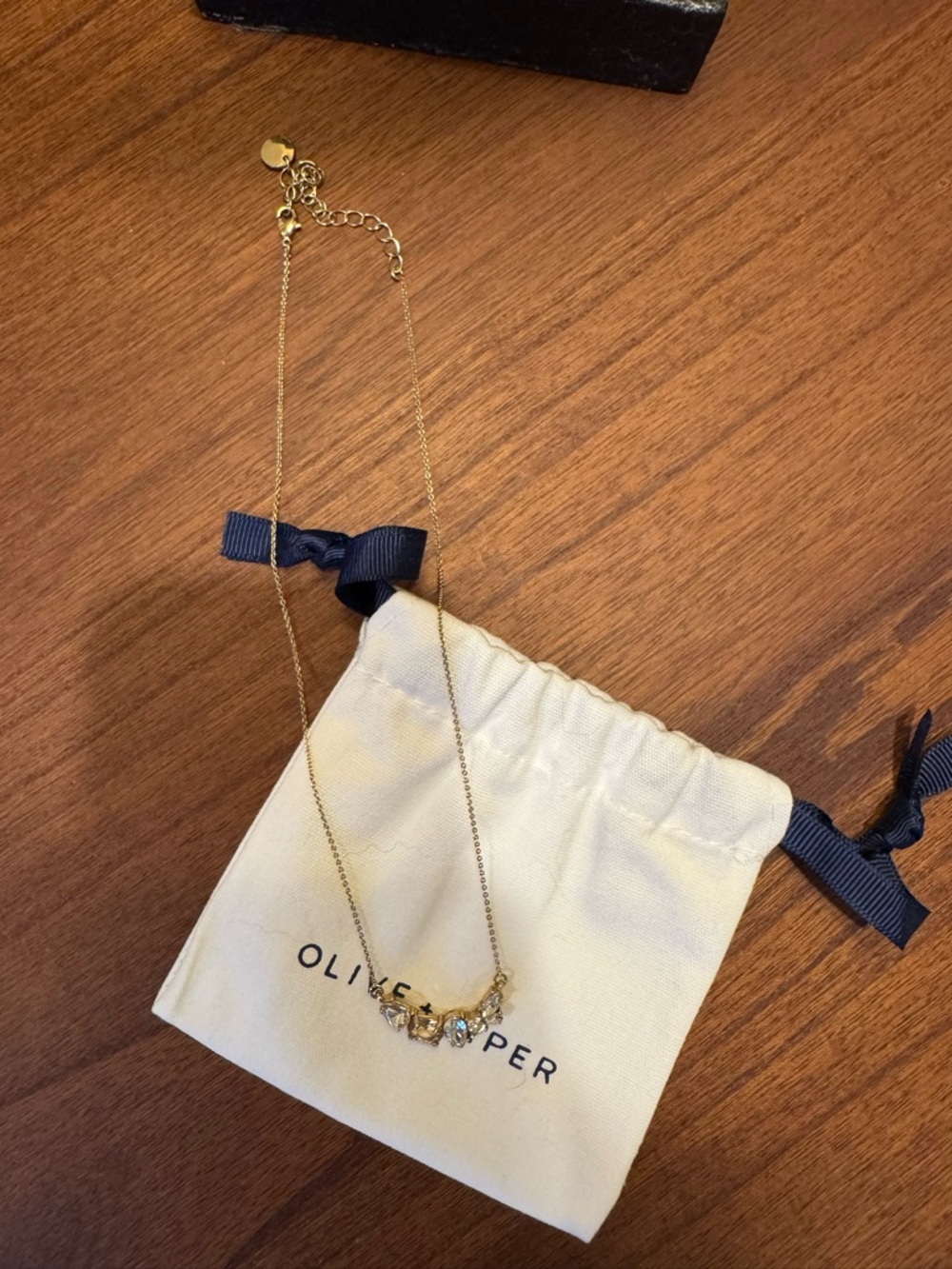 Olive & Piper Gold Crystal Station Necklace